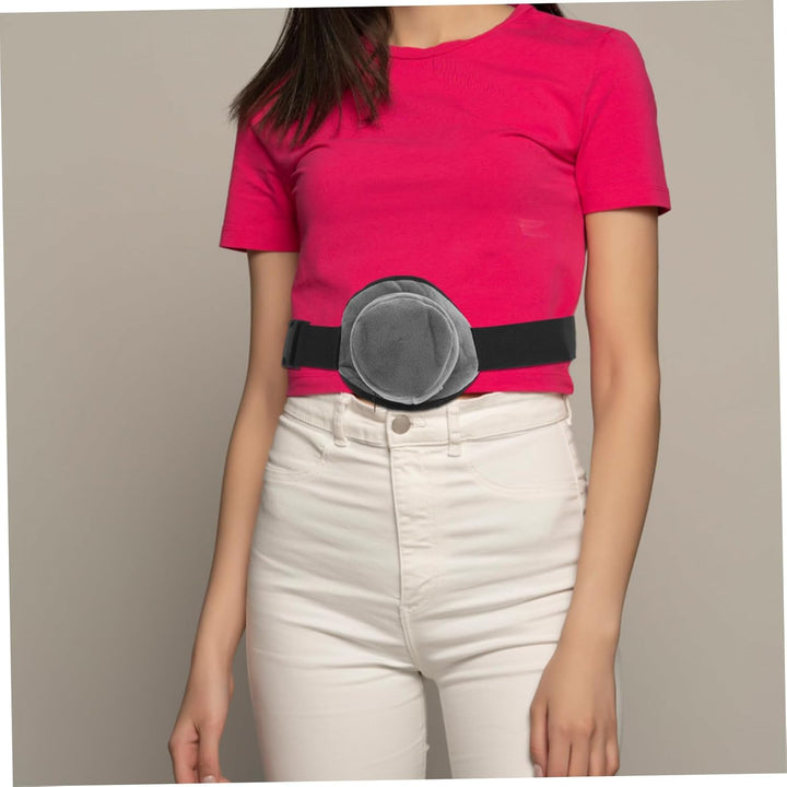 Adjustable Strap Smokeless Moxa Box Copper Moxibustion Container Gray Cloth Bag Portable Heat Therapy for Waist Neck Shoulder Back Pain Relief