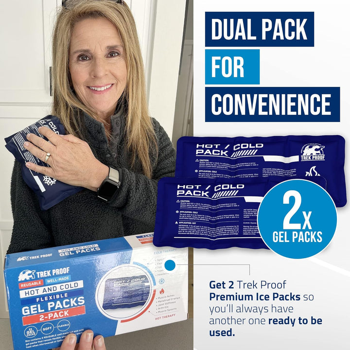 Flexible Ice Pack for Pain Relief - Reusable Gel Pack for Knee, Shoulder, Ankle, Back, and More - Bendable for Customized Comfort