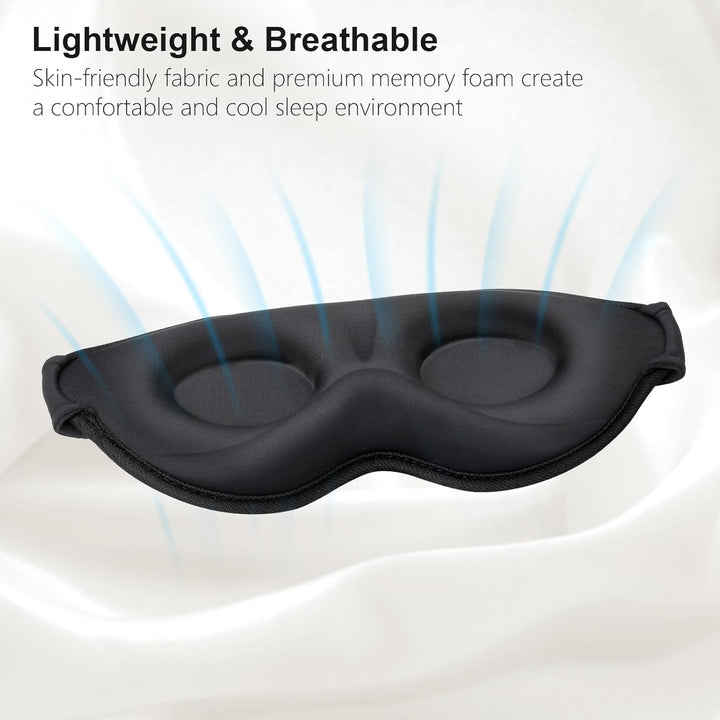 100% Light Blocking Sleep Masks for Men & Women-Zero Pressure Sleeping Eye Mask -3D Ergonomic Design Eye Movement and Eyelash Friendly, Ultra Comfortable Blindfold for Sleeping