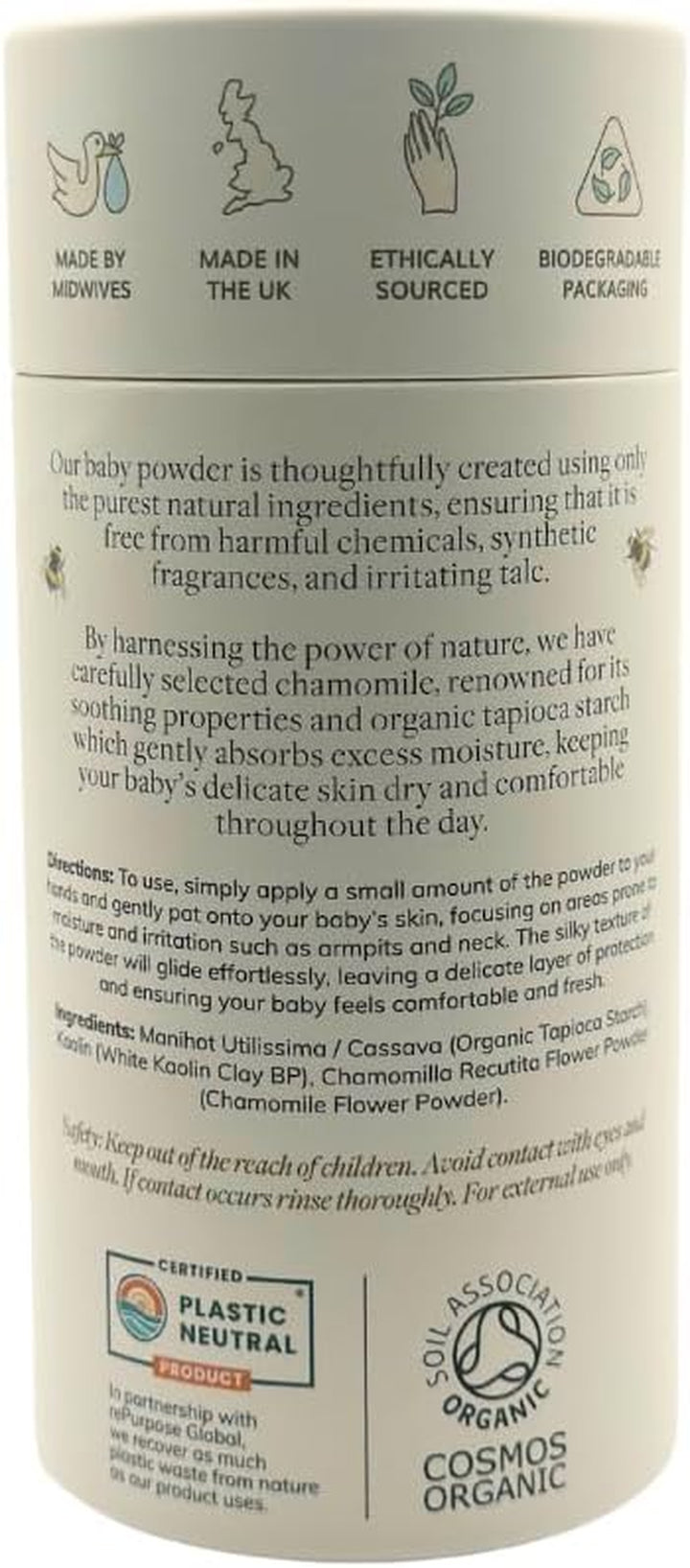 Mummy'S Organic'S Baby Powder, Organic Talc Free Baby Powder with Chamomile