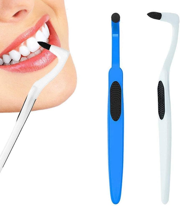2PCS Tartar Remover Tooth Stain Eraser, Teeth Polishing/Cleaning Kit Removes Plaque & Impurities (White & Blue)
