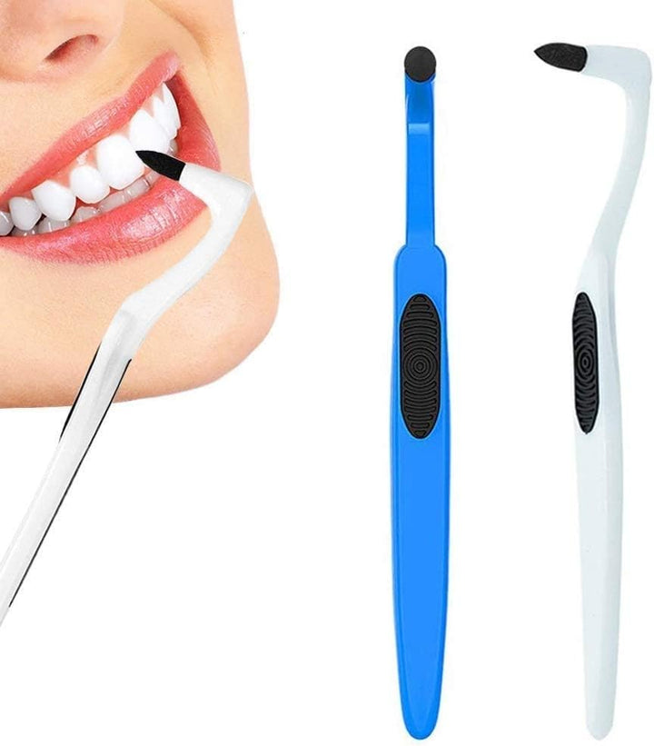 2PCS Tartar Remover Tooth Stain Eraser, Teeth Polishing/Cleaning Kit Removes Plaque & Impurities (White & Blue)