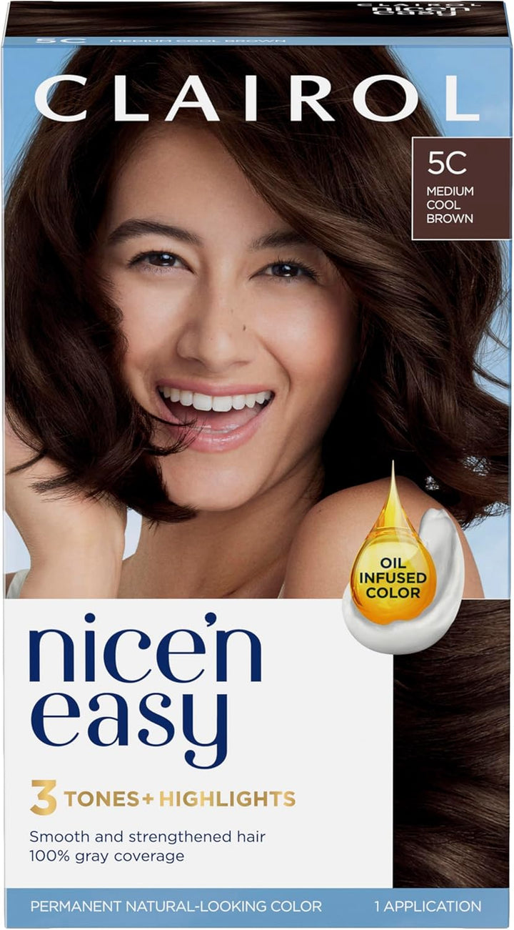 Nice'N Easy Crème, Natural Looking Oil Infused Permanent Hair Dye, 6R Light Auburn, Packaging May Vary