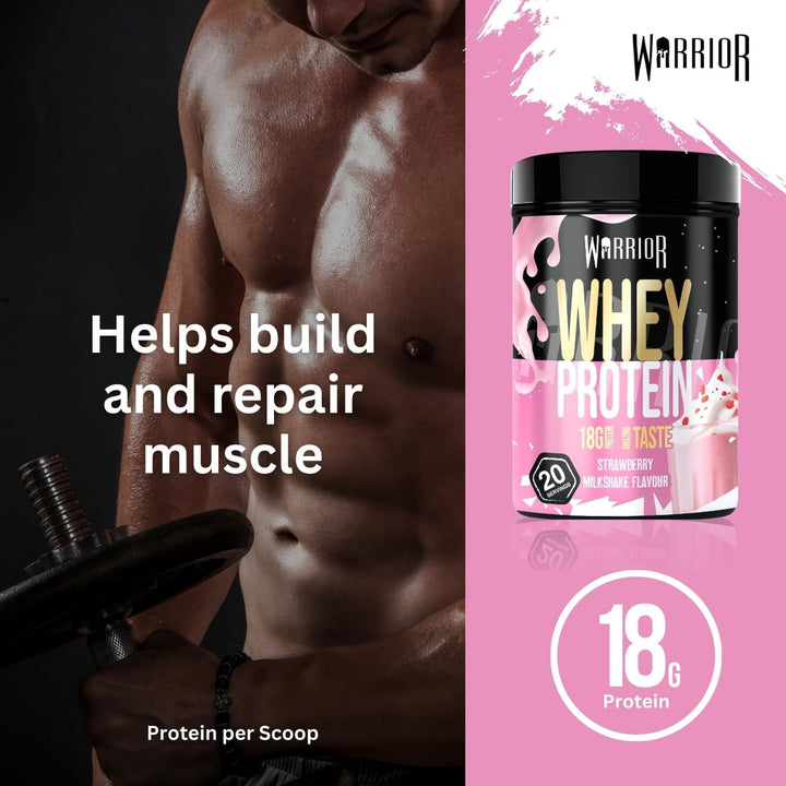 Whey Protein Powder | High Protein Shake for Muscle Growth, Recovery & Weight Loss | up to 36G Whey per Serving | Low Carb, Low Sugar, Keto Protein | GMP Certified - Strawberry Milkshake
