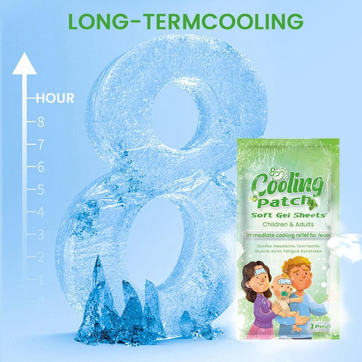 Cooling Patches - Refreshing Soothing Pads, Reusable Forehead Sheets, Cool Patch, Heat Relief for Kids Adults Sports Camping School Hiking Travel Dorm Hot Weather, Portable Coolings Aid, Blue