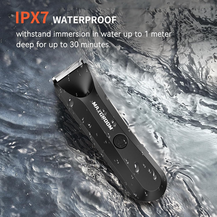 Manscape Body Hair Trimmer Men, Electric Razor for Pubic Hair, Ball Shaver with Stored Case, IPX7 Waterproof Body Groomer for Private Parts (Black)