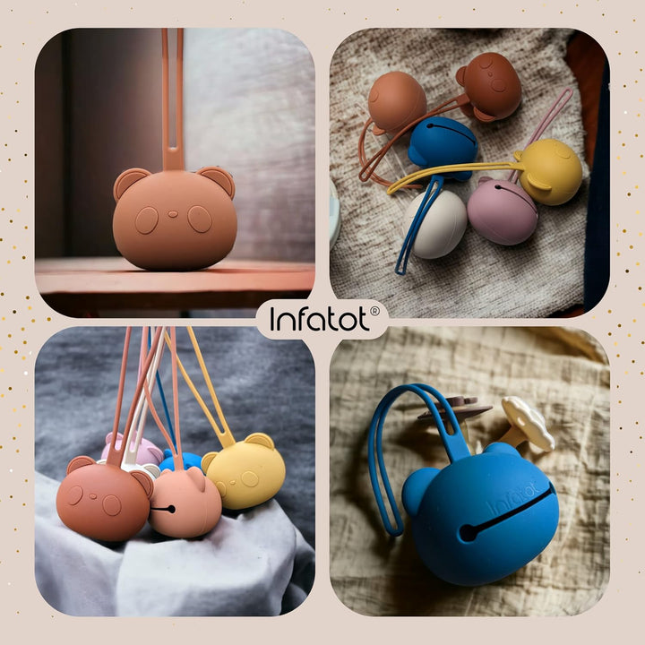 ® Silicone Dummy Case - Pacifier Holder Soother Pod Case W/Strap - Dummy Box 100% Free from BPA, PVC, Dummy Holder Case, Dummies Case Pair with Dummy Clip, Dummy Cases for Babies - Yellow