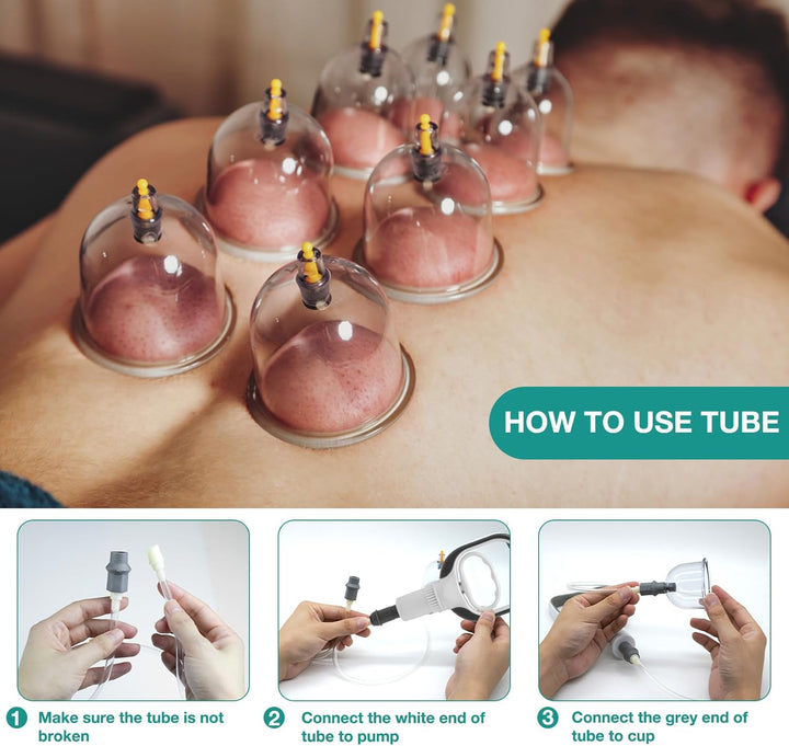 Professional Cupping Therapy Set, 24 PCS Suction Cups with Pumping Handle, Chinese Cupping Set, anti Cellulite Cupping Massage for Body and Face, Relief Muscle Tension Pain