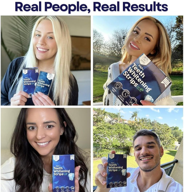 Professional Teeth Whitening Strips,28 Non-Sensitive, Safe for Enamel, anti Slip, Dentist Formulated Teeth Whitener Strips, Adavance Pap Whitening Stripes