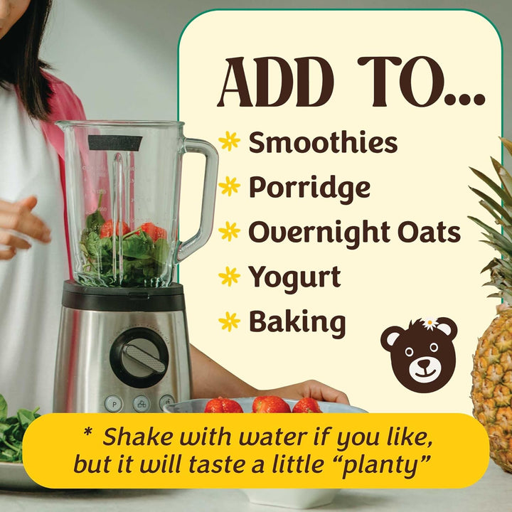 Unflavoured Organic Vegan Protein Powder Blend (1Kg - 57 Servings) Plain & Unsweetened, Organic Plant Based Protein, Dairy Free, Gluten Free, Lactose Free, Pea, Plant Protein Powder