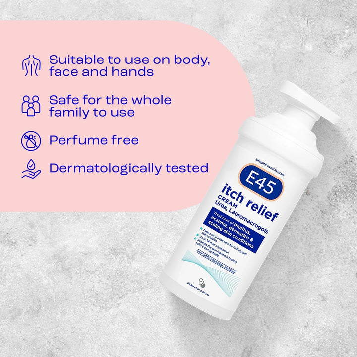 Dermatological Itch Relief Cream, Moisturising Dual Action Treatment for Itchy and Irritated Skin, 500G