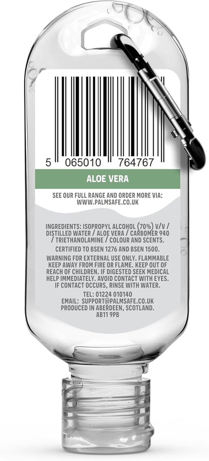 Aloe Vera Alcohol Hand Sanitiser 60 Ml Clip Bottles