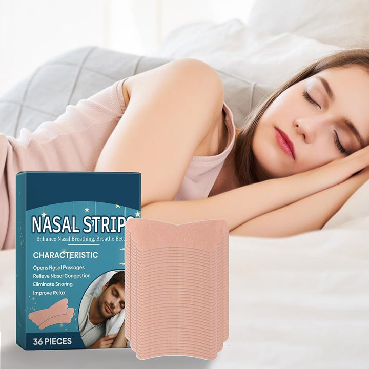 Nasal, Snoring Respiratory Strips - 36 Pieces Nose Strips for Sleeping - Ventilation Nasal Strips for Breathing, Respiratory Strips for Sleeping Overnight, Mouth Breathing, Snoring