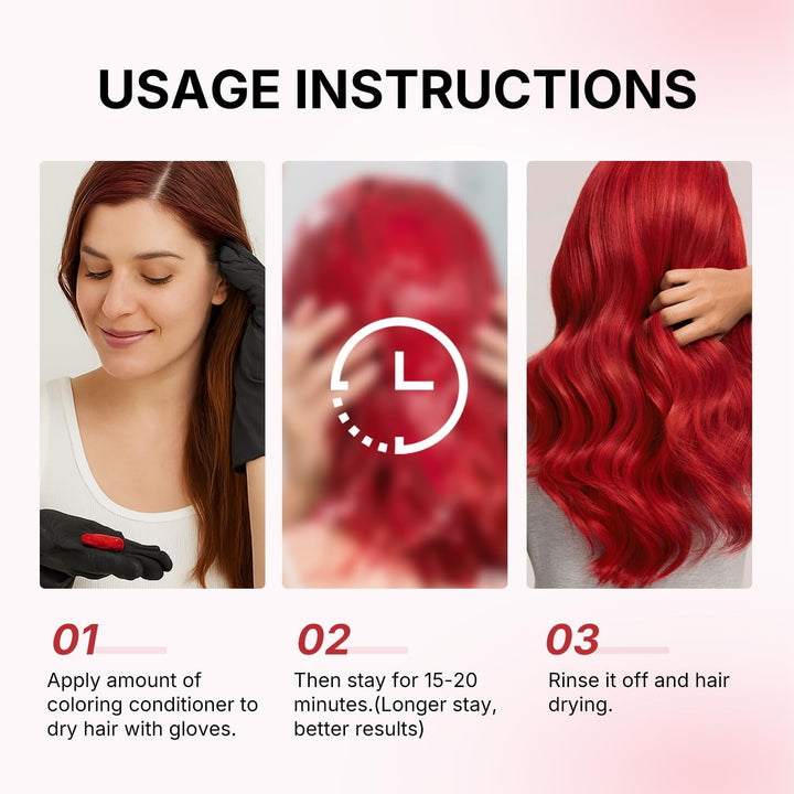 Red Hair Mask Colour Depositing Mask Colour Protect Conditioner, Repair and Enhance Red Tones for Color-Treated Hair 500Ml