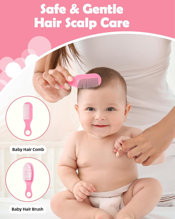 Baby Healthcare and Grooming Kit,  Nursery Care Kit, Newborn Safety Health Care Set with Hair Brush,Comb,Nail Clippers and More for Newborn Infant Toddlers Baby Boys