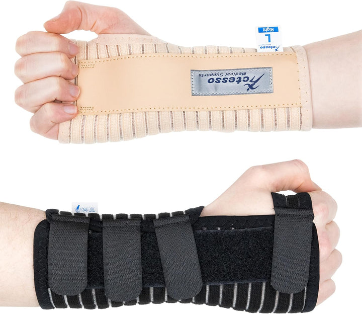 Breathable Wrist Support Brace Splint - Ideal for Carpal Tunnel, Sprains, and Tendonitis (Black, Medium, Right Hand)