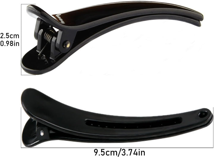 6Pcs Hair Sectioning Clips Professional Hair Clips,Plastic Hairdresser Clips,Hair Styling Clips Salon and Home Hair Cutting Clips for Hairdresser (Black)