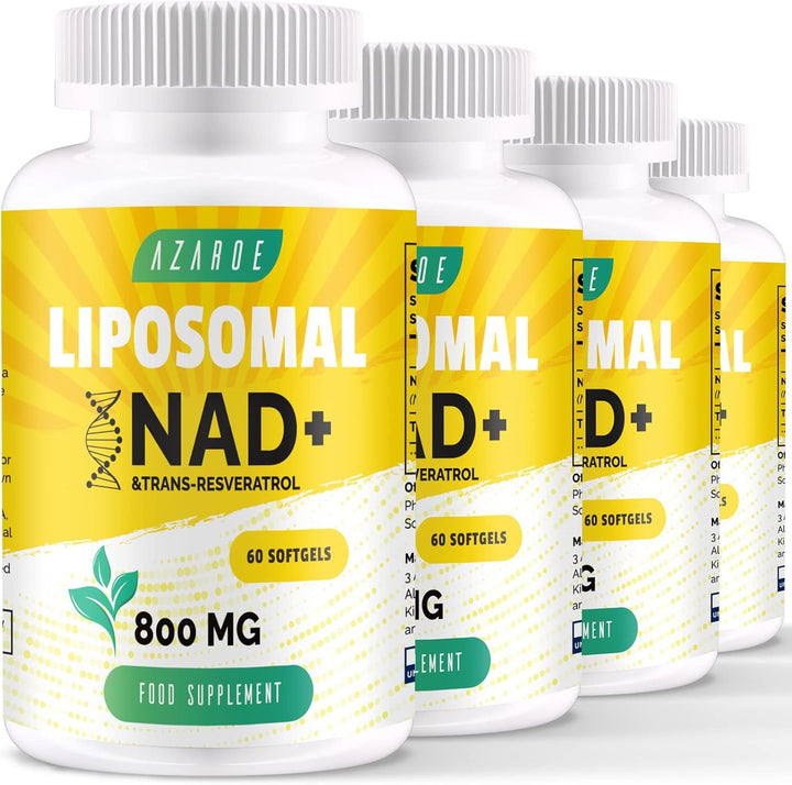 Liposomal NAD+ & Trans-Resveratrol 800Mg Softgels, High Absorption, Actual NAD+ Supplement for Cellular Repair, 60 Softgels (60 Count (Pack of 1))