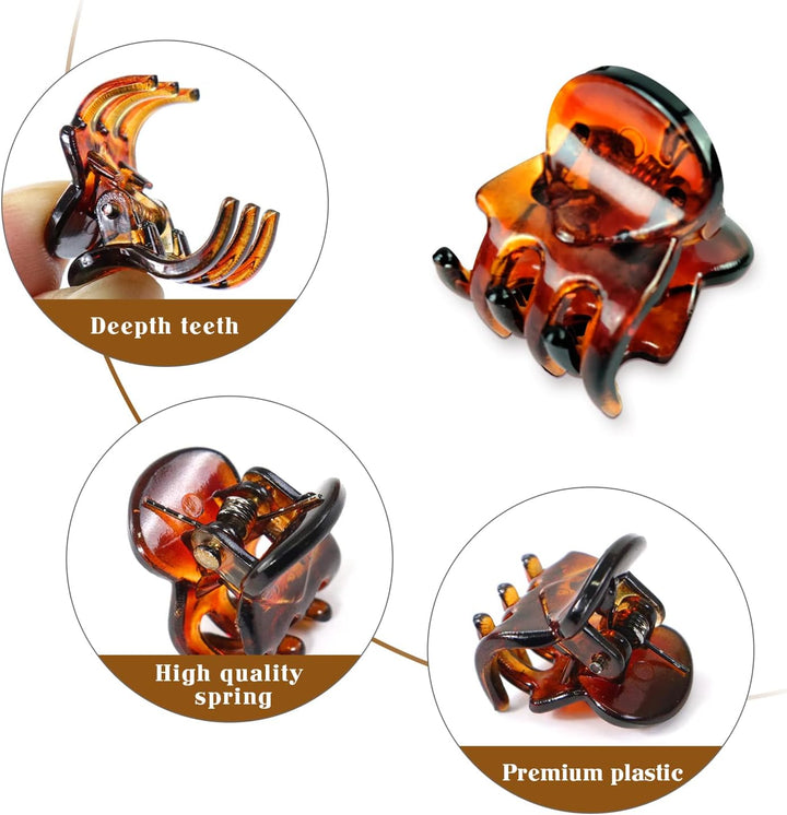 30PCS Mini Hair Clips, Small Hair Clips, Mini Claw Hair Clips, Small Hair Clips for Women with Storage Bags, Non-Slip Hair Catch for Women Girl'S Hair Black and Brown