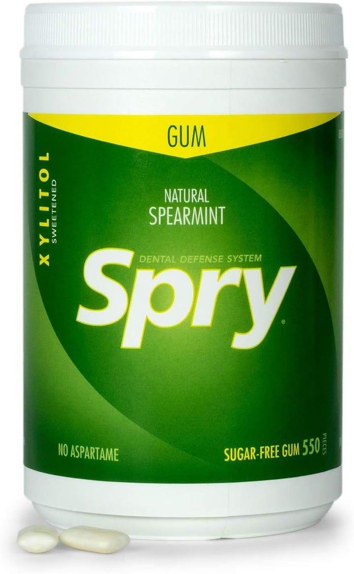 Fresh Natural Xylitol Chewing Gum Dental Defense System - Aspartame-Free, Sugar-Free, Non-Gmo, Gluten-Free (Spearmint, 100 Count - Pack of 1)