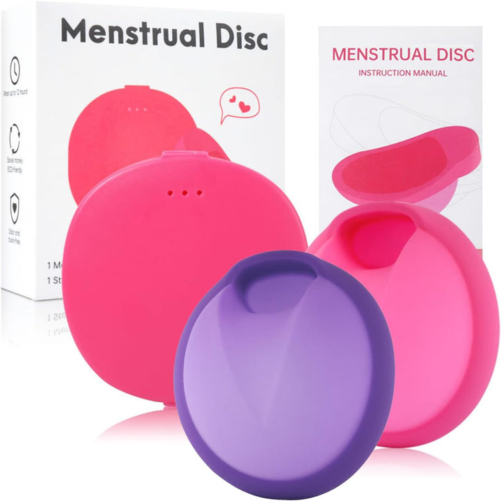 2Pack Reusable Menstrual Disc Kit, Medical Grade Silicone Menstrual Cups, Bpa-Free Comfortably Period Cup High Capacity - Use up to 12 Hours