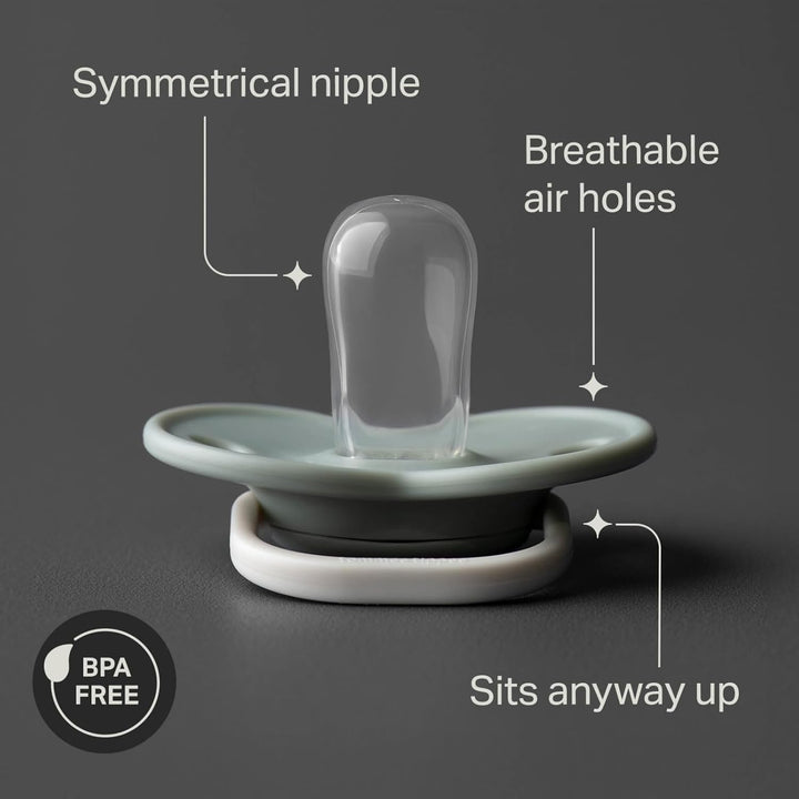 Anytime Soothers, 18-36M, 6 Pack, Symmetrical Teat Sits Anyway Up, Bpa-Free Silicone Dummy, Orthodontic Design