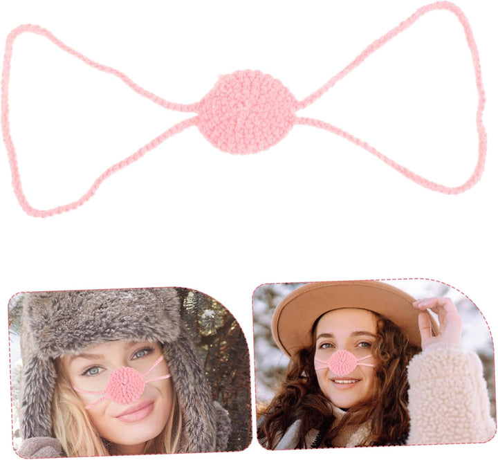 Soft Knit Nose Warmer Mask for Women and Boys and Girls Warm Crochet Nose Cover Shield for Winter Outdoor Activities and Skiing Cold Weather Protection in Pink