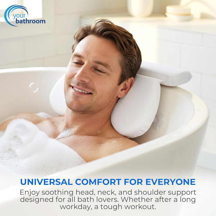 Bath Pillow – Waterproof Bath Cushion with 7 Suction Cups, Non-Slip Bath Pillows for Head and Neck Support | Ultimate Relaxation and Comfort, Ideal for Relaxation & Meditation in the Tub