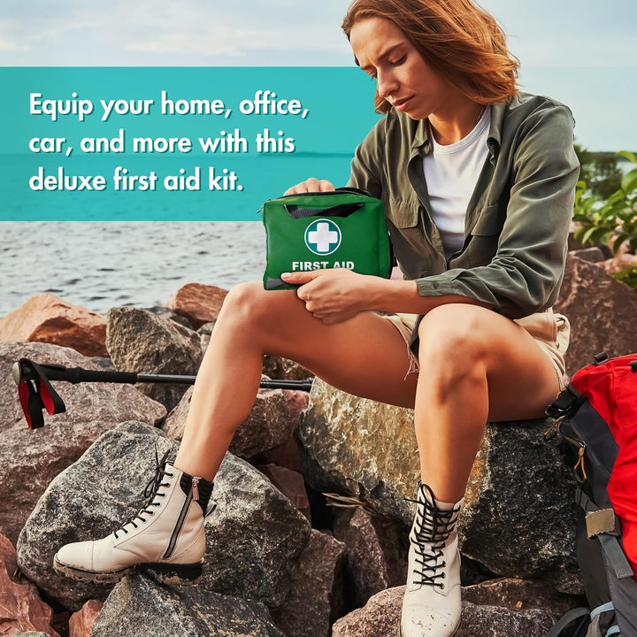 210 Piece First Aid Kit- Emergency Kit - Reflective Design - Includes Ice(Cold) Pack, Moleskin Pad and Emergency Blanket for Travel, Home, Office, Car, Workplace & Outdoor