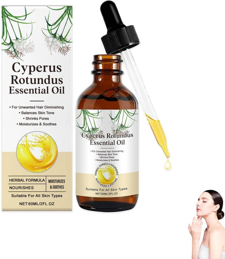 Cyperus Rotundus Oil for Hair Removal,Natural Body and Facial Hairs Removal for Women,Shaving Oil Women,Reduces Unwanted Hair Growth after Shave,Moisturizing Treatment for Sensitive Skin (2PC, 60Ml)