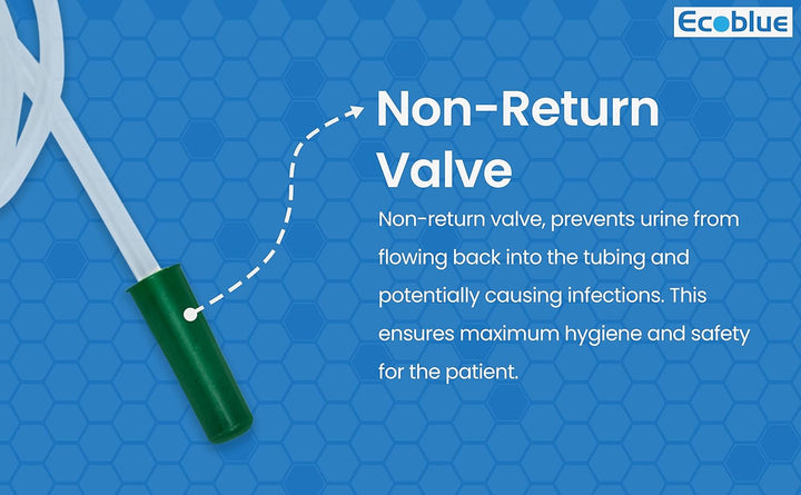 10 Pcs Pack - ECOBLUE Urine Drainage Bags 2000Ml Capacity – Non Sterile Night Bags with T-Tap Valve and 85Cm Tube - 10-Pack Drainable Urinary Bags - Non-Latex Catheter Night Bag