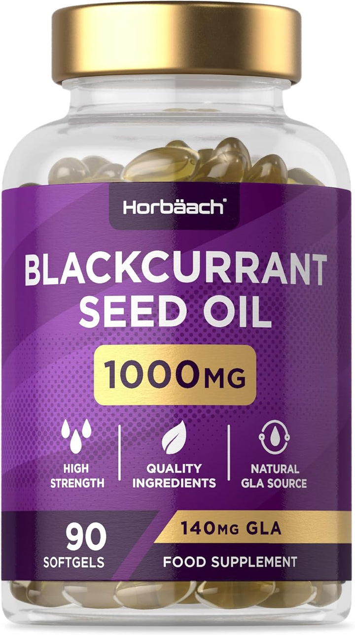 Blackcurrant Seed Oil 1000Mg | 90 Softgel Capsules | Natural Source of GLA | High Strength Blackcurrant Supplement |