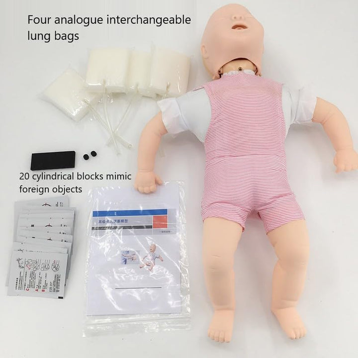 Cardio Pulmonary Resuscitation Model,Infant First Aid Model Choking First Aid Training Babies Doll Advanced Cpr Manikin with Bag Professional Training Manikin or Teaching Training Aid