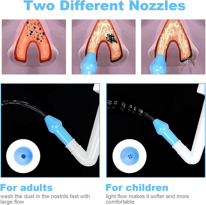 Neti Pot, Nasal Rinse Kit Nose Wash Cleaner, 300Ml Sinus Rinse Bottle with 40 Nasal Wash Salt Packets, Pressure Rinse Nasal Irrigation for Adult and Kid BPA Free