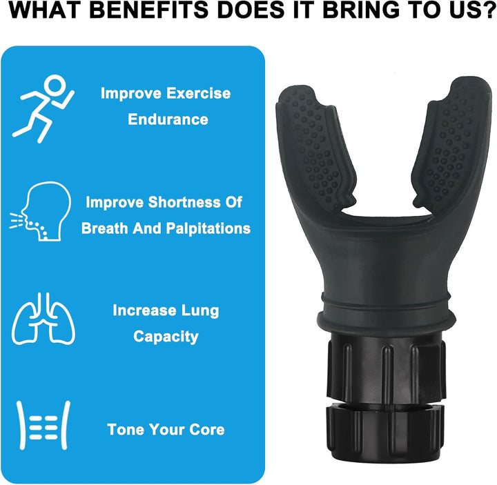 Oxyfit Breathing Lung Trainer - Oxygen Flow Breathing Trainer Lung Exerciser Device Improve Lung Capacity Handheld Lung Expansion Training Tool for Respiratory Therapy (Black)