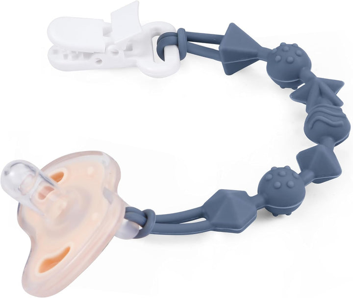 7 Pack Silicone , One Piece Design Pacifier Holder for Baby Boys & Girls, Teething Toys Teethers