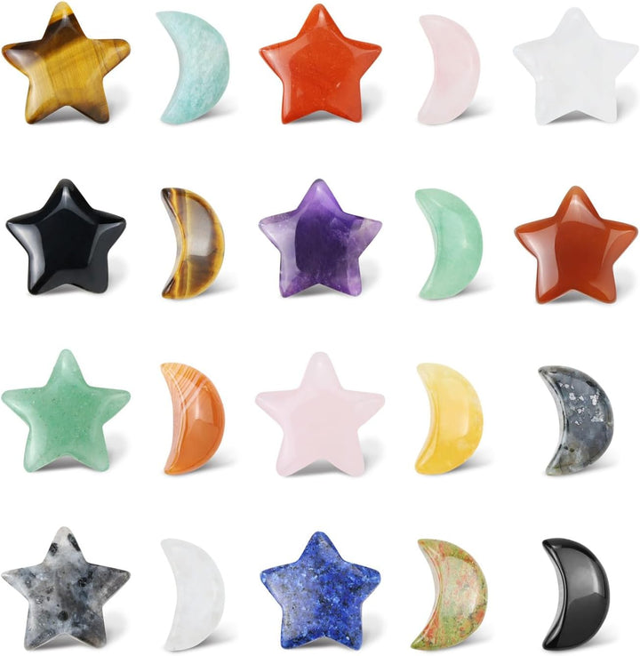 24 Pcs Crystal Gifts for Women Heart Crystals Set Assorted Healing Crystal Stones for Beginners Polished Pocket Stone Spiritual Gifts for Women（12Pcs Crystals ＆ 12Pcs Cards）