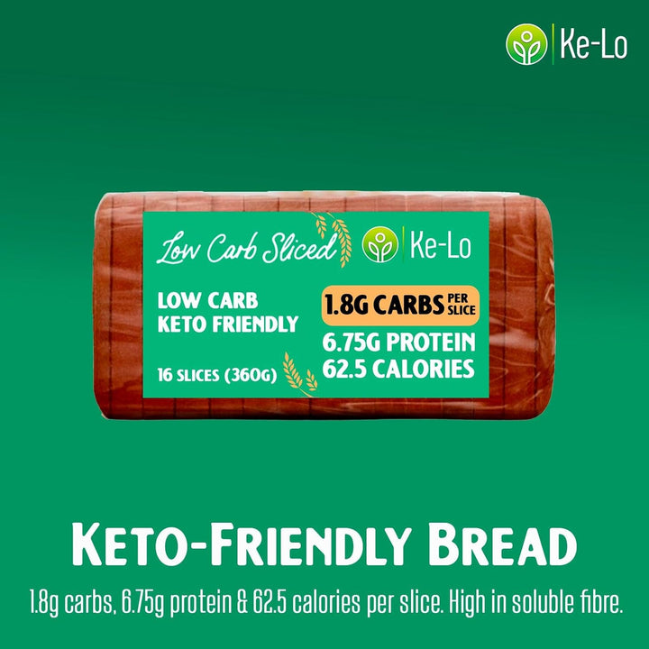 Keto-Pro Low Carb Keto Friendly Bread (2 Pack) | Keto Bread | Low Carb Bread | Low Calorie Bread Helping You Stay Fuller for Longer | Low Carb Snacks & Keto Food | Low Carb Bread UK