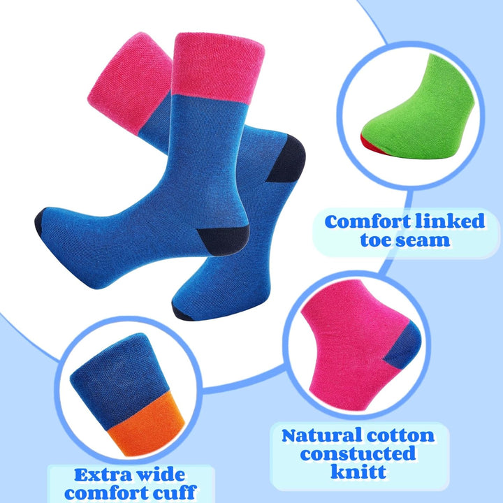 6 Pairs Non Elastic Diabetic Mens Socks Easy Gentle Grip Loose Wide Soft Top Rich Cotton Sock UK 6-11