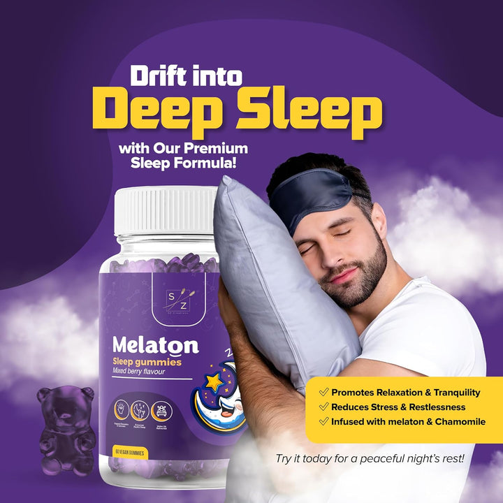 Melatonin Gummies Alternative X60 | Melatonin Gummies Precursor Sleep Aid | Deepsleep Formula Valerian Root, 5-HTP, Magnesium Glycinate, L-Theanine, Dark Fruit | Potent Melatonin Gummy Alternative