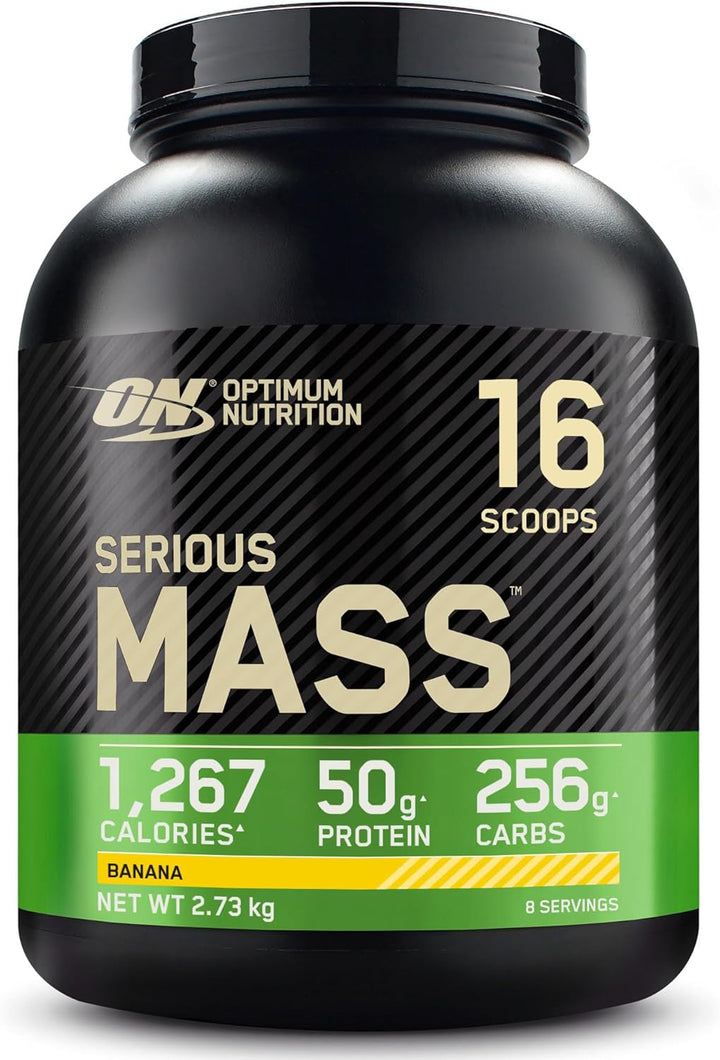 Serious Mass Protein Powder High Calorie Mass Gainer with Vitamins, Creatine and Glutamine, Vanilla, 8 Servings, 2.73 Kg, Packaging May Vary