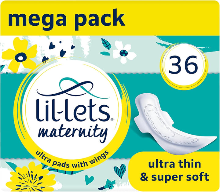 Maternity Pads, Extra Long Maxi Thick Towels, with Wings, Postpartum/After Birth Essential, 3 Packs of 10 (30 Towels), Packing May Vary