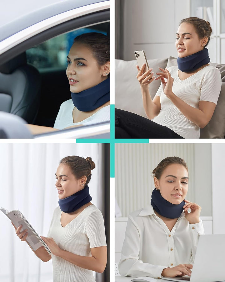 Soft Foam Neck Brace, Universal Cervical Collar, Adjustable Neck Support Brace for Sleeping (M)