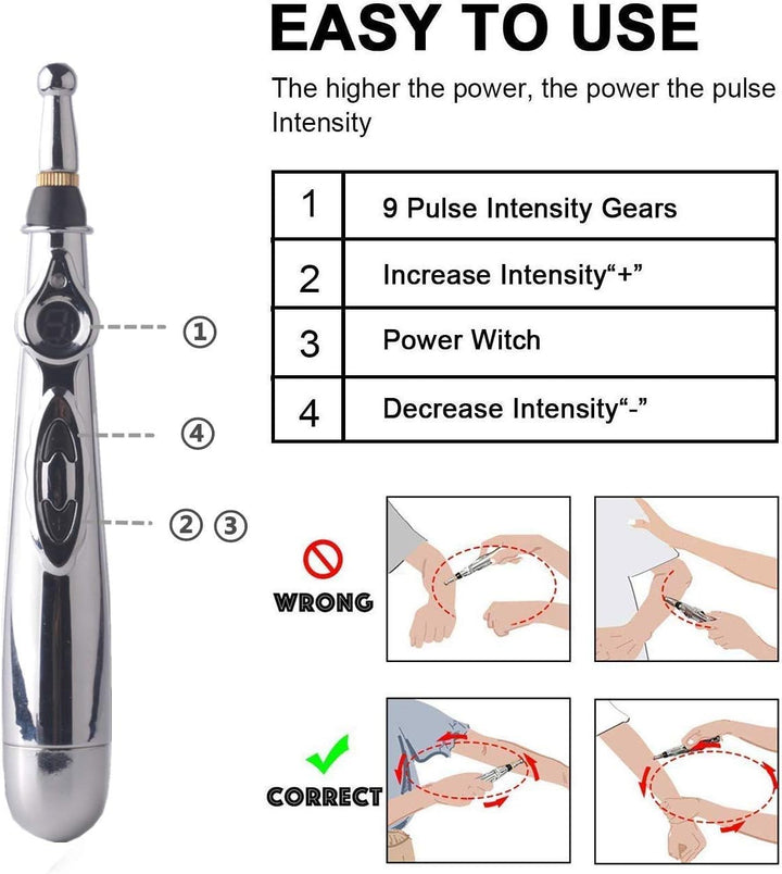 Electronic Acupuncture Pen.Meridian Energy Body Massager Pain Relief Body Heal Therapy Instrument.