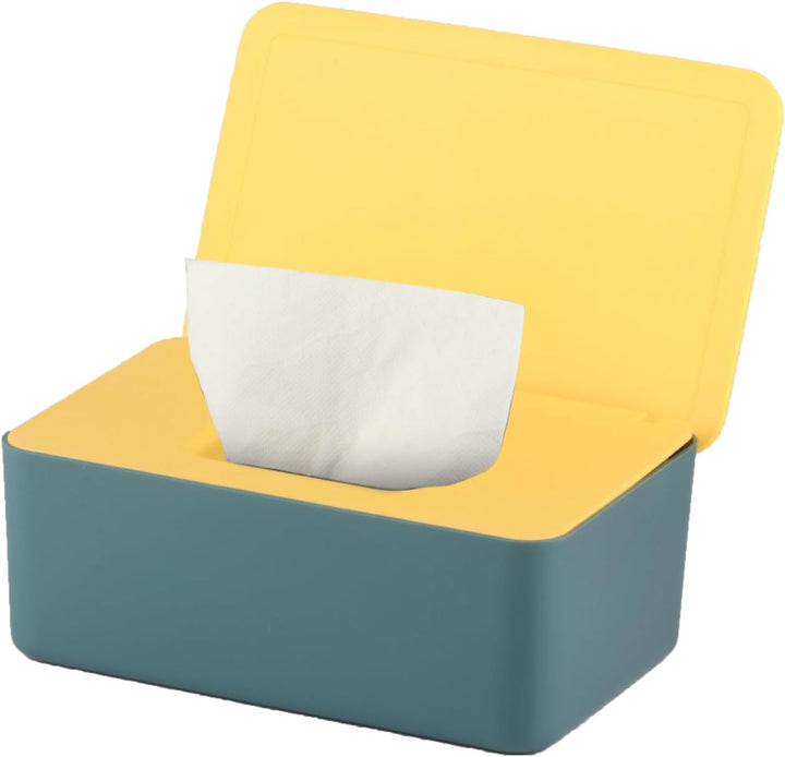 Wet Wipes Storage Box, Wet Wipes Box, Wipes Dispenser Holder Case Boxes, Toilet Tissue Paper Napkin Container Box with Lid for Home Office Desk - Green (Green)