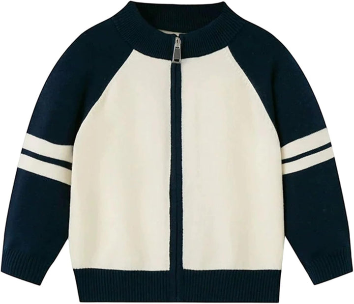 Boys Sweater Cardigan Zip up Knit Jacket Top Outerwear Casual Outfits for Toddlers and Kids