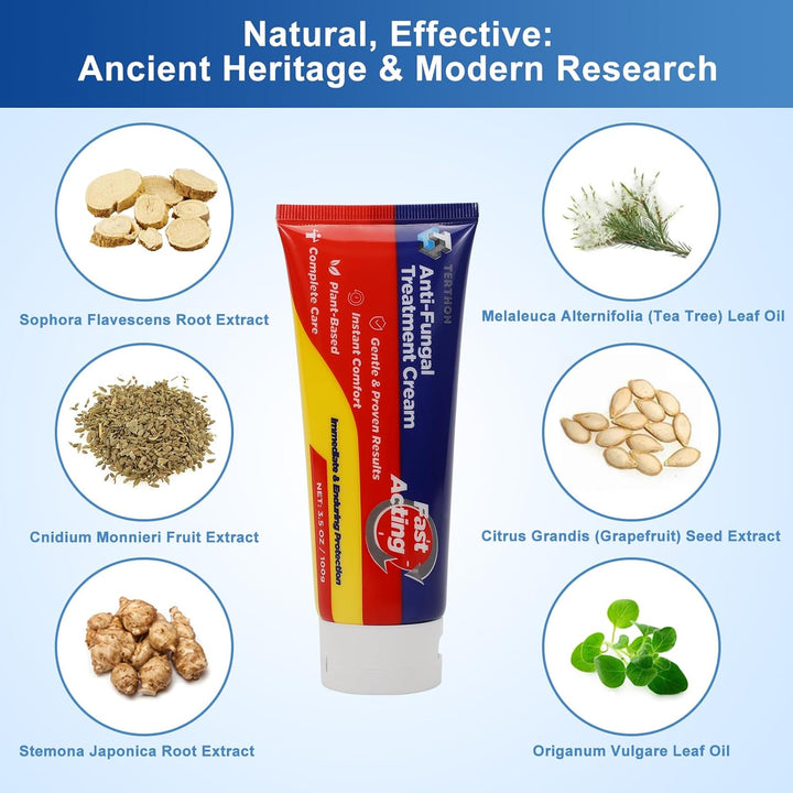 Herbal Antifungal Cream: Treatment for Ringworm, Jock Itch, Athlete’S Foot & Fungal Skin Infections – Natural, Fast-Acting Formula for Adults and Kids (100G (1 Pack))
