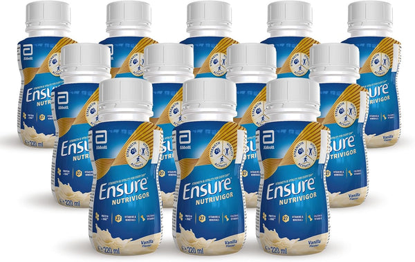 Ensure  Nutritional Shake – Vanilla Flavour – 12 X 220Ml – Boosts Energy – Ready-To-Drink – Food Supplement with Protein, HMB And27 Vitamins and Minerals