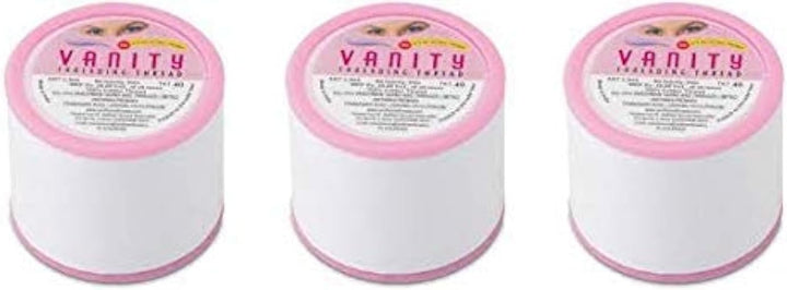 3 Spool Vanity Antibacterial Eyebrow Threading Thread | Facial Hair Removal | Vanity Cotton Threads