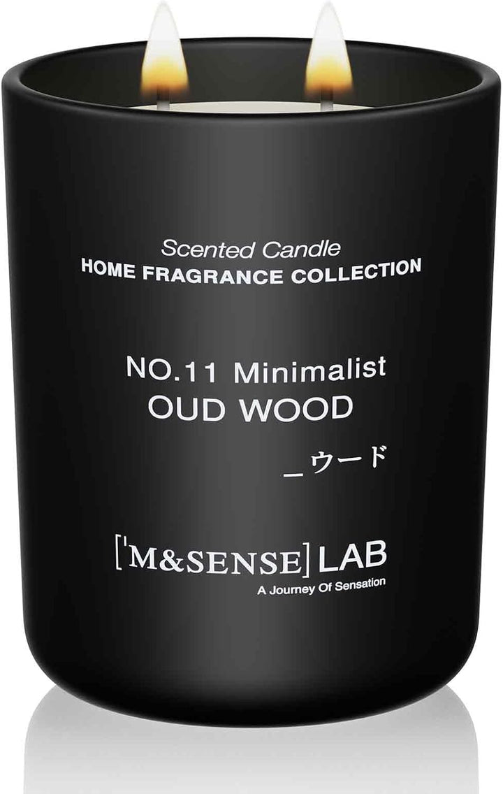 Natural Soy Candle Non Toxic Oud Wood Scented Candles for Home Small Jar Candles 150G 30 Hours Burn Time Minimalist Aromatherapy Candle Gift for Relaxation, Stress Relief,Mediation